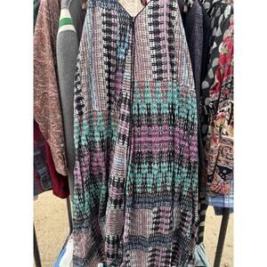 AKEMI KIN Strap Dress M Women's Midi Colorful Purple Geometric All Over Print